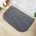 thumbnail image 6 of Indoor Doormat Front Door Mat, Low-Profile Kitchen Rug, Absorbent Mud Half Round Entrance Mat for Outdoors, Entryway, Patio, Bedroom, Red Brown, 17*28", 6 of 7
