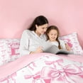 thumbnail image 5 of meiyoeat Cute Coquette Bow 7 Pieces Bedding Comforter Set For Girls,Pink Initial Latter B Full Bedding Set For Kids,pink Reversible, 5 of 7