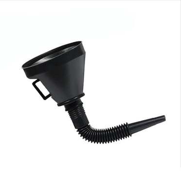 Large Funnel Wide Mouth Car Oil Funnel With Flexible Hose & Filter Screen - 5.12 Inch Wide Mouth For Oil Changes Auto Funnel