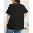 thumbnail image 5 of Oryer Womens Plus Size Tops Short Sleeve Shirts Tunic Summer Tops V Neck Casual Blouses, 5 of 6
