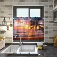 thumbnail image 7 of Coolnut Palm Tree Kitchen Curtains UV Protected Tier Curtains 2 Panels Kitchen Tiers Half Window Curtains for Guest Room Bathroom Laundry Room Basement, 24 x 27 Inch Home Decor, 7 of 7