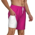 thumbnail image 3 of Balery Darkmagenta Mens Swim Trunks Swim Shorts for Men Quick Dry Inseam Beach Shorts with Compression Liner Pocket-Medium, 3 of 9