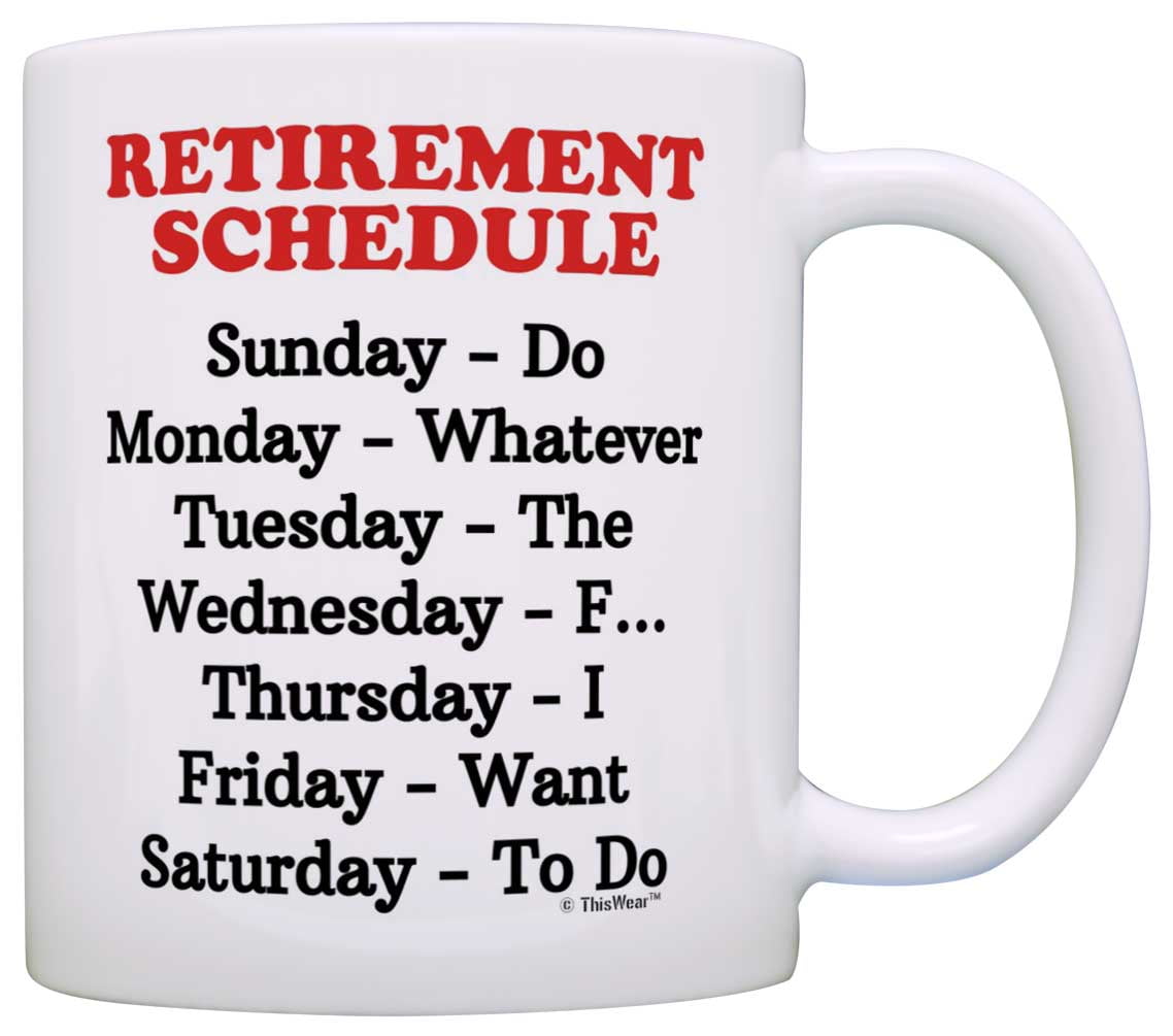 Retirement Gag Gift Retirement Schedule Calendar Office Humor Coworker ...