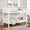 White, variant on MAYEERTY Twin over Twin Bunk Bed with Thick Posts, Wooden Bed Frame with High Guardrail and Ladder for Kids, No Box Spring Needed, Natural