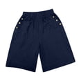 thumbnail image 6 of Arlun Womens High Waist Baggy Shorts Linen Loose Fit Five Point Pants with Pockets Solid Color Wide Leg Summer Shorts 2026 Beach Vacation Thin Breathable Bottoms Navy L, 6 of 6