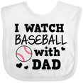 thumbnail image 3 of Inktastic I Watch Baseball with My Dad Boys or Girls Baby Bib, 3 of 4
