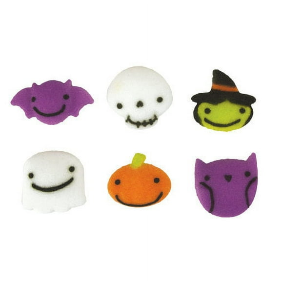 Frightful Charms Assortment Halloween Sugar Decorations Toppers Cupcake Cake Cookies 12 Count