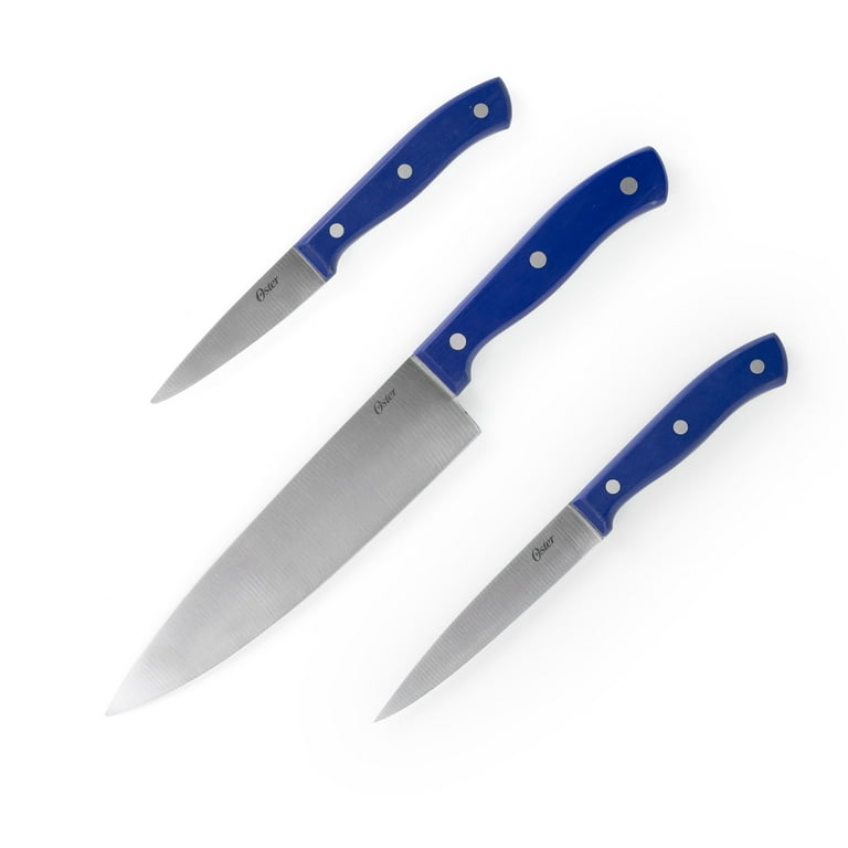 Evansville 22-Piece Stainless Steel Knife Set in Yale Blue with Hardwood Storage Block Evansville 22-Piece Stainless Steel Knife Set in Yale Blue with Hardwood Storage Block