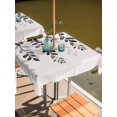 thumbnail image 2 of Outdoor Table Cloth with Umbrella Hole and Zipper, Grey Ombre Botanical Waterproof Square Tablecloth 60"x60", Watercolor Gray Pastoral Leaf Rustic Washable Table Cover for Outside Party Patio Picnic, 2 of 8