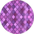 thumbnail image 1 of Ahgly Company Indoor Round Abstract Purple Contemporary Area Rugs, 7' Round, 1 of 4