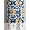 thumbnail image 3 of Blue Morocco Sheer Curtains for Living Room Bedroom Boho Geometric Antique Oriental Pattern Sheer Curtains 108 Inch Long 2 Panels Set Light Filtering Curtain Window Treatments Drapes for Dining Room, 3 of 6