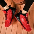 thumbnail image 2 of Men's High-Top Basketball Sneakers - Stylish, Comfortable, Non-Slip | Red & Black Color Block, PU Upper, Rubber Sole, Breathable for Outdoor, Running & Training, 2 of 9