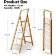 thumbnail image 6 of 3 Step Ladder,Aluminum Lightweight Folding 3 Step Stool with Anti-Slip Wide Pedal, 330lbs Capacity Step Ladder for Household,Kitchen,Office - BlackWoodgrain, 6 of 16