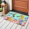 thumbnail image 4 of Teal Green Hummingbirds Entryway Rug 2'x3'&nbsp; Non Slip Front Door Mats, Spring Watercolor Flowers Plant Entrance Rugs Indoor Outdoor Carpet, Washable Floor Mats Small Area Rug for Bedroom Kitchen, 4 of 8