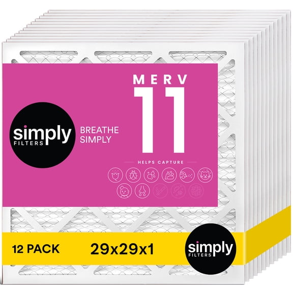 Simply Filters 29x29x1 MERV 11, MPR 1000, AC Furnace HVAC Air Filter (12 Pack)