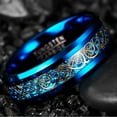 thumbnail image 4 of NUNCAD Blue 8mm Men's Tungsten Carbide Ring Carbon Fiber Wedding Band Size 5-14, 4 of 4