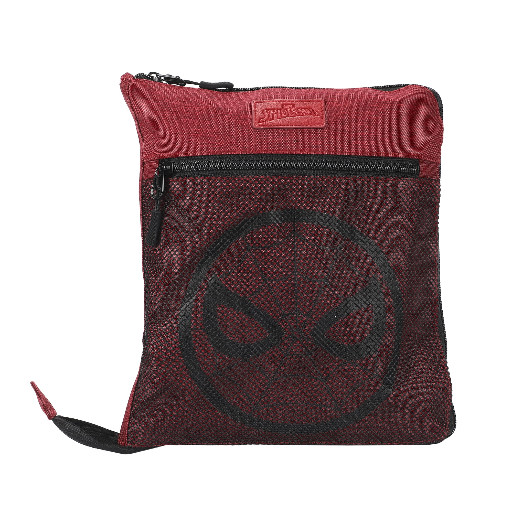 Spider-Man Logo Red 24" Packable Travel Duffle Bag with Shoe Compartment, Removable Shoulder Strap & Front Storage Pockets