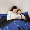 thumbnail image 4 of Castle Fairy Blue Ice Cream Drip King Size Comforter Sets 3pcs, Starry Sky Comforters King Size,Black Reversible,1 Comforter and 2 Pillowcases, 4 of 6