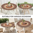 thumbnail image 7 of 44in Round Tablecloth with Elastic Edge, Waterproof Fitted Table Cover for 36-44" Tables, Floral Theme Polyester Reusable Table Cloths Wipe Clean for Picnic, Dining, Outdoor Use and Party Decor, 7 of 7