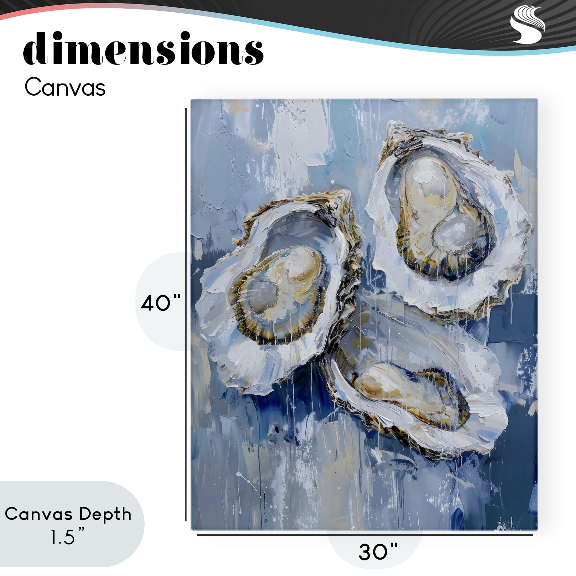 Stupell Industries Vibrant Blue Oysters Canvas Wall Art, design by Creative Studio