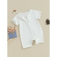 thumbnail image 3 of Nygoyerh Newborn Girls Boys One PCS Romper Short Sleeve Round Neck Zip Up Jumpsuit Infant Casual Clothing 3M 6M 12M 18M 24M, 3 of 9