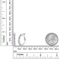 thumbnail image 2 of Gem Stone King 925 Sterling Silver Women Hoop Earrings White Topaz Pink Sapphire (1.80 Cttw, Round Cut, 3/7 inch Diameter), 2 of 4