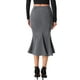 thumbnail image 3 of Falda de cola de pez INSPIRE CHIC para mujer, falda maxi de mezclilla desgastada, XS, gris, 3 of 6