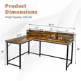 thumbnail image 4 of Giantex L-shaped Computer Desk w/Hutch, Space-saving Corner Computer Workstation, Industrial Gaming Table for Home Office Study Room, Brown, 4 of 8