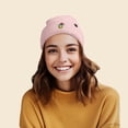 thumbnail image 3 of Dalix Mushroom Frog Embroidered Beanie Hat Cotton Cute Winter Fall Cap Womens in Pink, 3 of 5