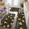 thumbnail image 2 of Black Sunflower Word Pattern Kitchen Rugs Sets Of 3,Kitchen Runner Rugs Non Skid Washable,Decorative Kitchen Floor Mats for Kitchen,Sink,Laundry,17"x30"+ 17"x47" + 17"x59", 2 of 6