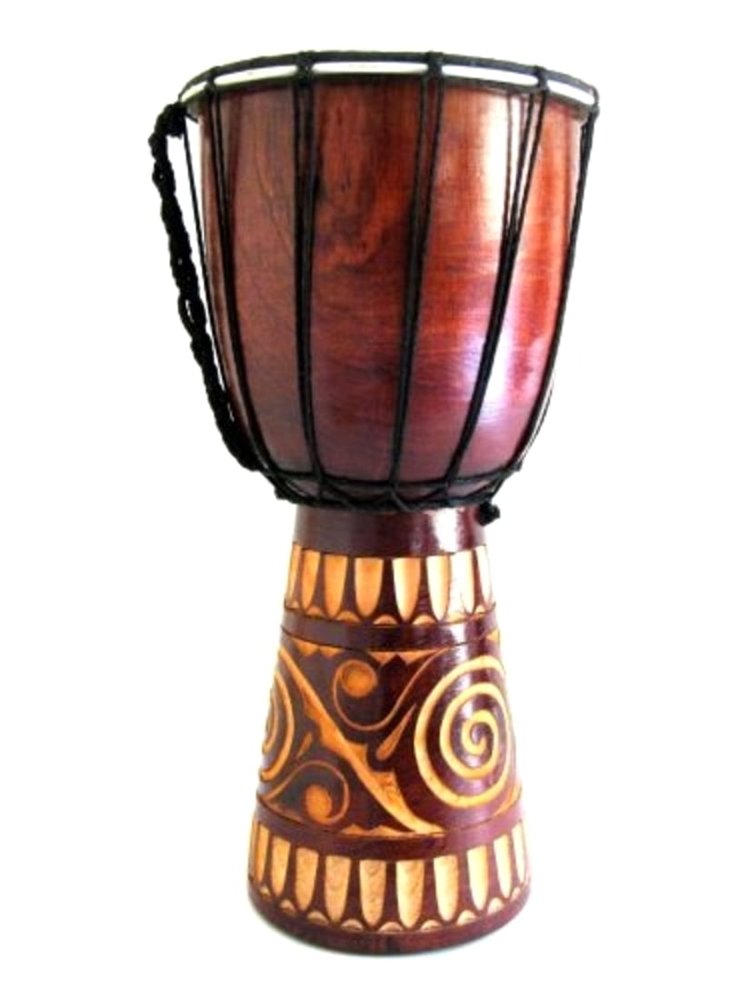 Djembe Drum SIZE 9 High Solid Wood Carved & Painted African Percussion Bongo Drum JIVE BRAND Professional Sound 