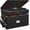 Black, variant on Portable Office Collapsible File Storage with Reflective Strip for Hanging Letter, Legal Size Folder – Fireproof Document Box with Lock, 2 Layer File Cabinet Organizer with 5 Tab Inserts