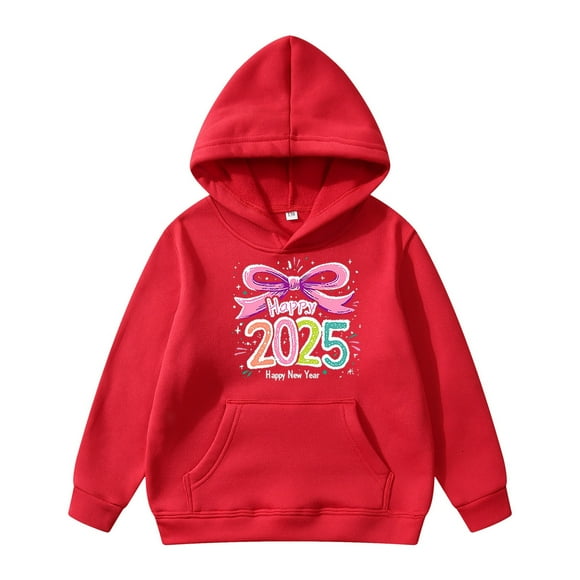 Christmas Unisex Kids Hoodies Cropped Sweaters 2025 Merry Long Sleeve Pullover Oversized Sweater Shirts Jacket And Tie Hoodie