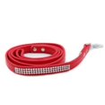 thumbnail image 4 of PU Leather Dog Leash Training Walking Pet Leash Products Colorful Walking Leashes with Sparkly Studded Rhinestone for Cats or Dogs (Red), 4 of 6