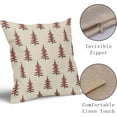 thumbnail image 4 of Watercolor Red Christmas Tree Throw Pillow Covers 18x18 Set of 2 Rustic Xmas Vintage Holiday Print Decorative Outdoor Pillowcases Winter Farmhouse Cushion Cases Decor for Couch Sofa Bed, 4 of 6