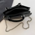 thumbnail image 4 of Bolso Mano Piel Sintética Con Asa Superior para Mujer Con Bolso Mano Sólido (negro), 4 of 9