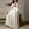 thumbnail image 4 of Women‘s Satin & Lace Trim Long Nightgown - Elegant Slip Dress with Matching Robe for Special Occasions, 4 of 5