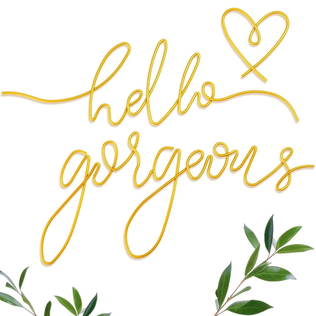 Decoración de pared de metal Hicarer Hello Gorgeous Gold 30 cm