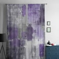thumbnail image 5 of Purple Grey Semi Sheer Curtains Drapes for Living Room, Bedroom, French Doors Window 72 Inches Long, Modern Oil Painted Abstract Art Aesthetics Rod Pocket Chiffon Curtain Drapery Voile Drape Panel, 5 of 6