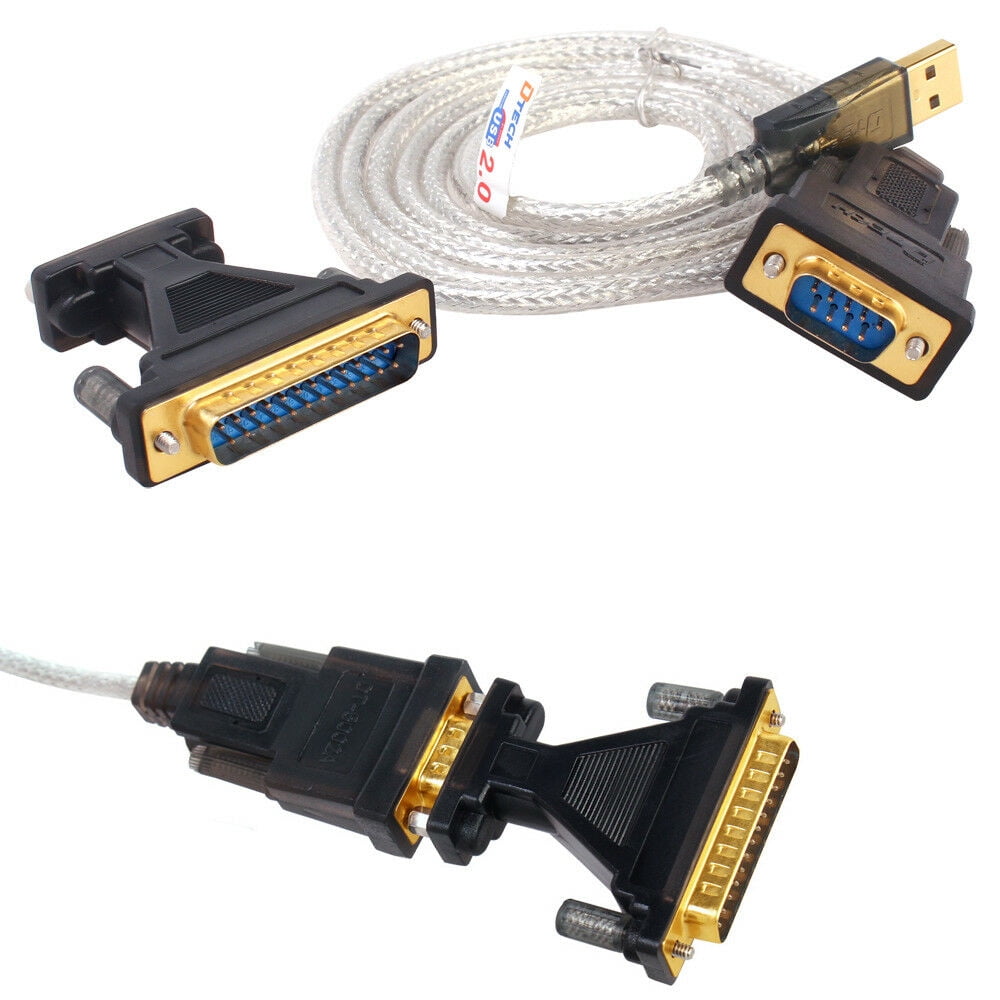 6ft USB to RS232 DB9 DB25 Serial Adapter Cable 9 25 Pin Port Windows 10