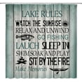thumbnail image 2 of Rustic Lake Rules Shower Curtain Farmhouse Gray Blue Vintage Barn Door Wooden Inspirational Quotes Cabin Lodge Camping Retro Bathroom Decor Fabric Curtain with Hooks, 2 of 3