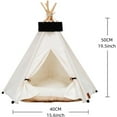 thumbnail image 4 of HQREA Puppy Teepee Pet Tent House Cat Bed Portable Teepee with Thick Cushion for Indoor, 4 of 6