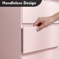 thumbnail image 6 of 5 Drawer Dresser for Bedroom, Pink Tall Chest of Drawers Wood Storage Cabinet for Living Room, Hallway, Entryway, Guest Room, 6 of 9