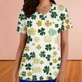 thumbnail image 4 of Levmjia Womens Tops V Neck Short Sleeve St Patricks Print Casual Pullover Blouse Polyester Comfortable Pocket Work Shirt Loose Fit Tunic, 4 of 6