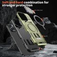 thumbnail image 5 of ELEHOLD Magnetic Case for iPhone 16 Pro Max, Military Grade Shockproof Rugged Case Built-in Metal Camera Cover with Stand,Olivegreen, 5 of 6