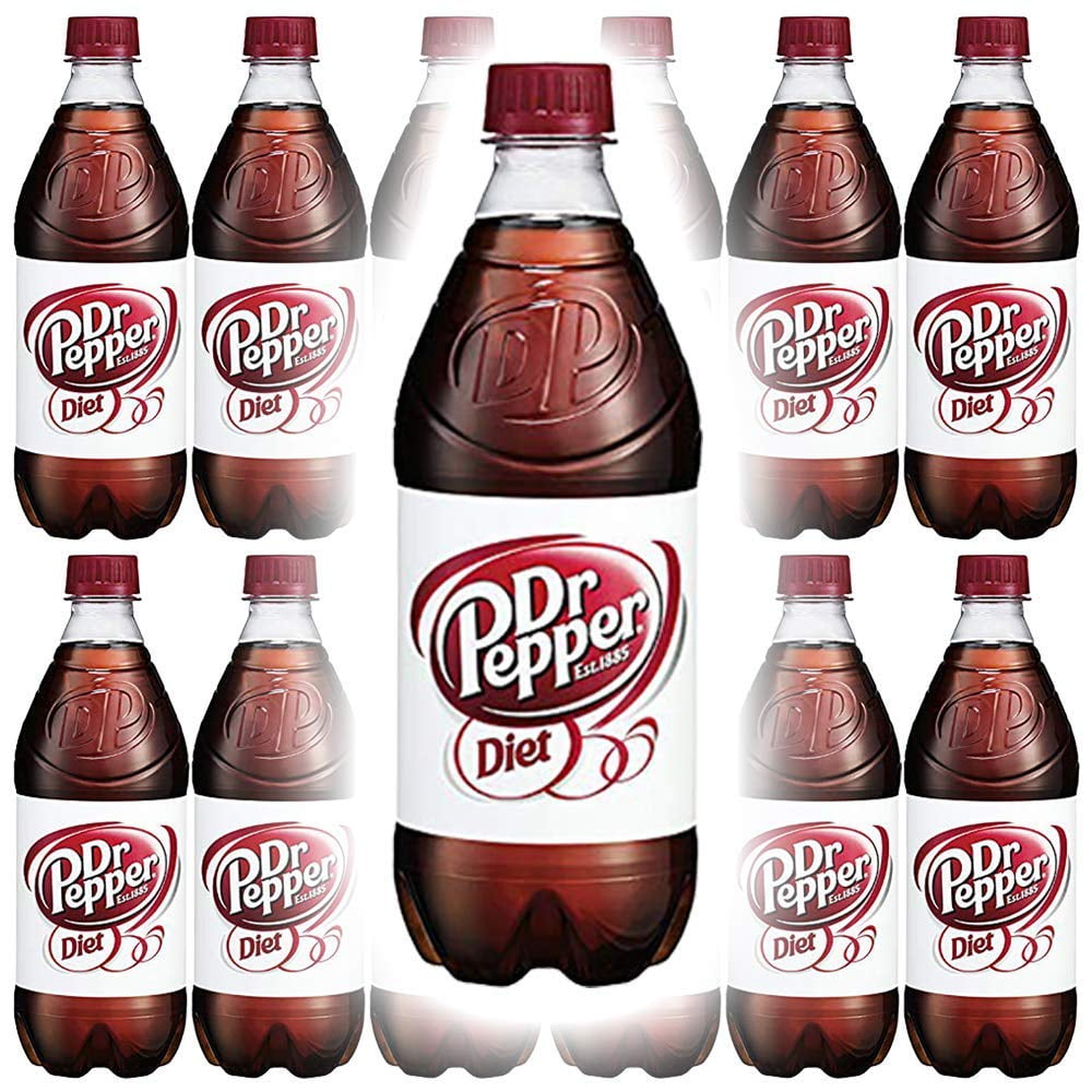 Diet Dr Pepper Soda 20oz Bottles, Quantity of 10