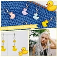 thumbnail image 4 of 20 Pcs Duck Stitch Markers Resin Crochet Stitch Marker Charms Removable Leverback Clasps Locking Stitch Marker for Knitting Weaving Sewing Jewelry Making, 4 of 6