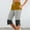 Khaki, variant on Womens Elastic Waist Color Block Split Hem Capri Pants, Minimalist Color Block Design with Casual Silhouette Green S