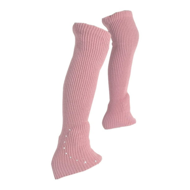 Calentadores de piernas para patinaje, suaves, ligeros, modernos, tejidos por encima de la rodilla, largos. Rosa