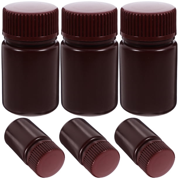 BRIGHTFUFU 6 botellas vacías para reactivo de laboratorio, contenedores de almacenamiento, botellas selladas para muestras (30 ml)